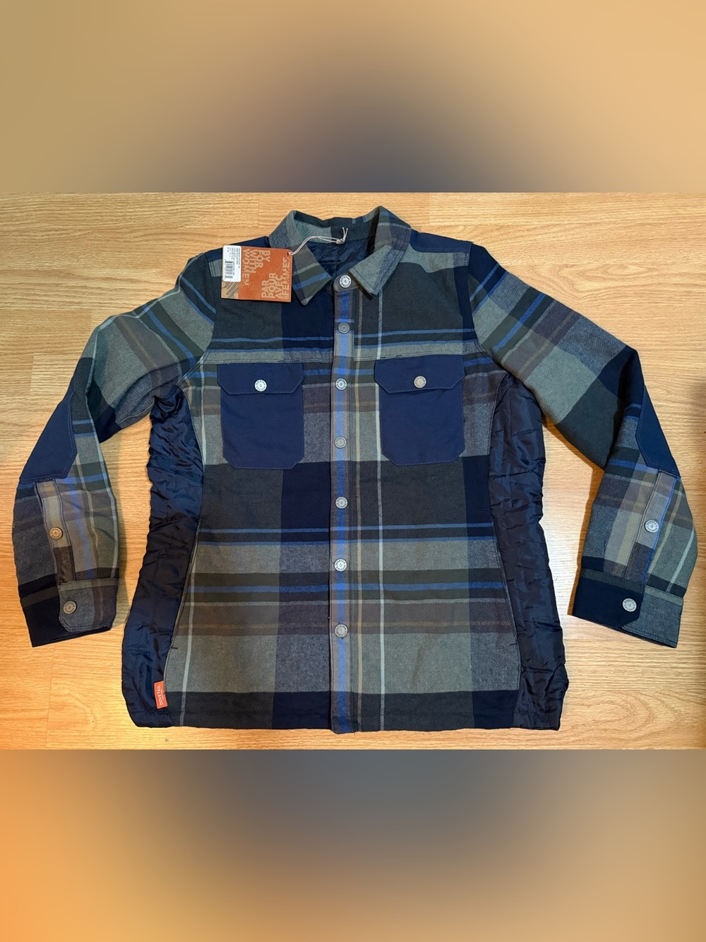 Dovetail Workwear Durham Quilted Jacket - Loden Green Plaid - Womens M - NWT